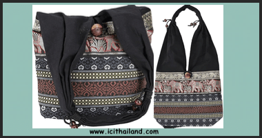 Sac à Bandoulière Thaïlande Éléphant Noir Mixte Adulte&nbsp;29€94